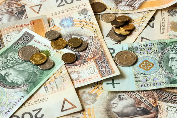 Fondo Dinero Polaco Zloty Moneda Polonia —  Fotos de Stock