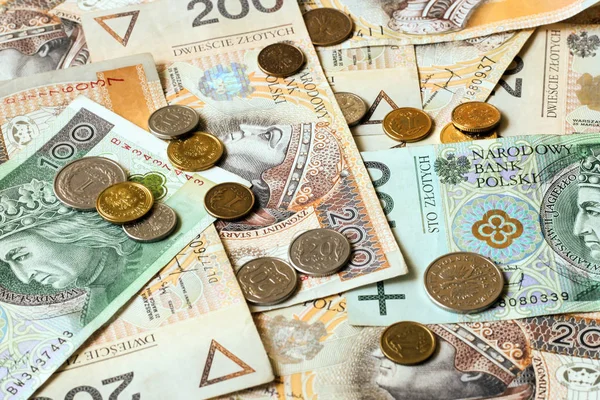 波兰货币背景 兹罗提 波兰货币 — 图库照片