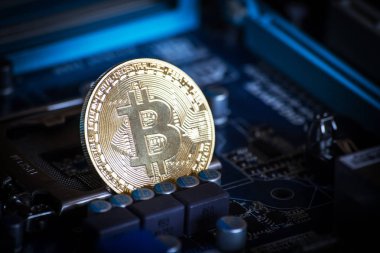 Kripto para arka plan Bitcoin logosu bussines