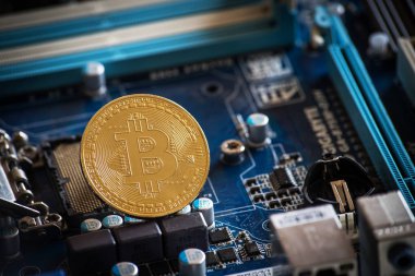 Kripto para arka plan Bitcoin logosu bussines