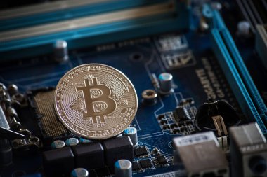 Kripto para arka plan Bitcoin logosu bussines