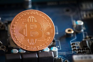 Kripto para arka plan Bitcoin logosu bussines