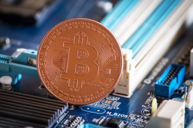 Kripto para arka plan Bitcoin logosu bussines