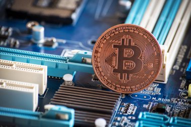 Kripto para arka plan Bitcoin logosu bussines