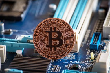 Kripto para arka plan Bitcoin logosu bussines