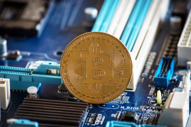 Kripto para arka plan Bitcoin logosu bussines