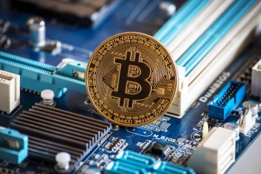 Kripto para arka plan Bitcoin logosu bussines