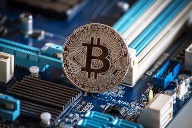 Kripto para arka plan Bitcoin logosu bussines