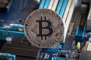 Kripto para arka plan Bitcoin logosu bussines