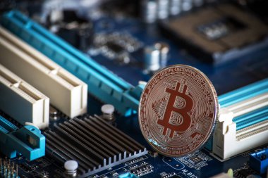 Kripto para arka plan Bitcoin logosu bussines