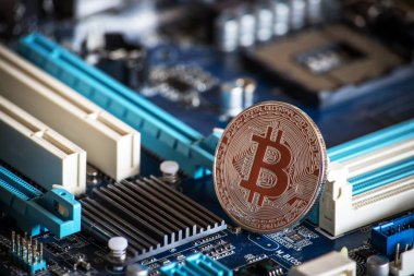 Kripto para arka plan Bitcoin logosu bussines