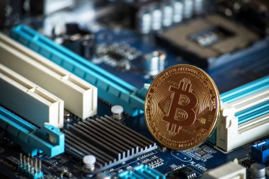 Kripto para arka plan Bitcoin logosu bussines