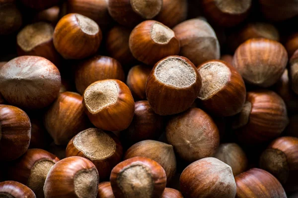 Natural Hazelnuts Background Food Photo Concept — Stock Photo, Image