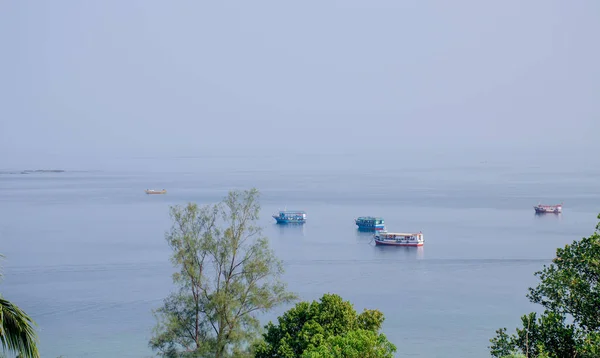 Hermosa Isla Paisaje Tropical Andaman Sea Boat — Foto de Stock