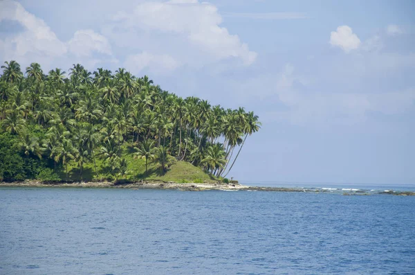 Hermoso Paisaje Palmeras Mar Andamán Las Islas Nicobar India — Foto de Stock