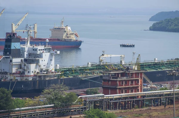Landscape Mormagao\'s harbor in India cargo transport