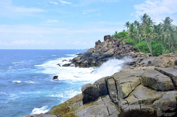 Landscape Coast Wave Ocean Break Stones — Stock Photo, Image