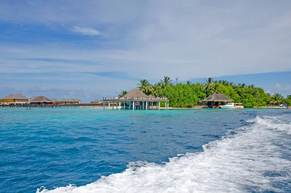 Güzel Manzara Ada Maldivler Okyanus Sahil — Stok fotoğraf