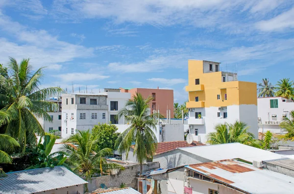 Evler Maafushi Island Maldivler üstten görünüm