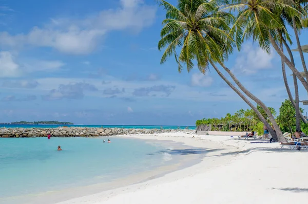 On Maldivler Hint Okyanusu kıyısında manzara