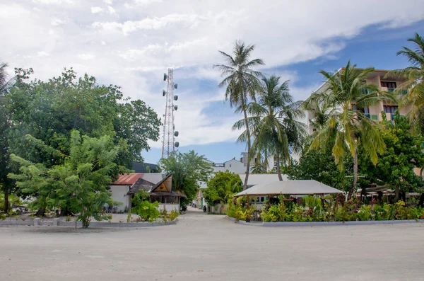 Paisaje Ciudad Isla Maafusha Maldivas — Foto de Stock