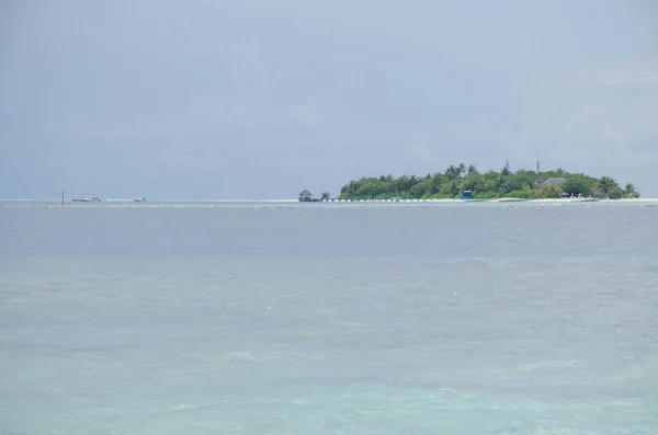 Aguas Turquesas Isla Maldivas Océano Índico — Foto de Stock