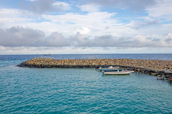 Amarre Para Embarcaciones Isla Maldivas — Foto de Stock