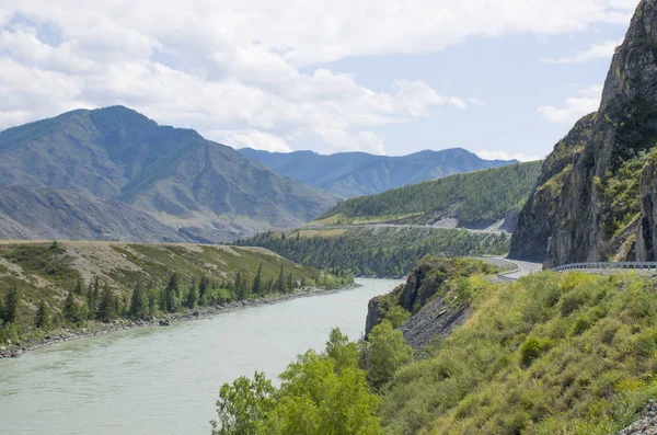 Mountain landscape Altai Russia the river among mountains