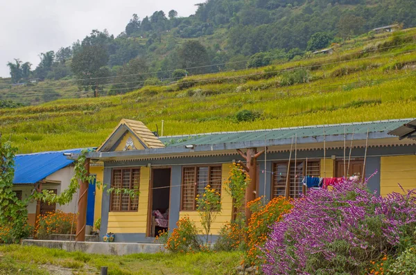 Aldea Las Montañas Nepal Himalayas Caminó Para Los Turistas — Foto de Stock