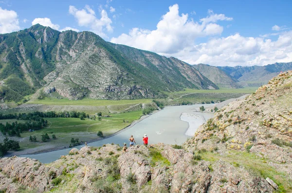 Paesaggio Ragazza Altai Montagne Russia — Foto Stock