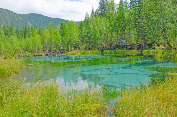 Lago Geyser Nelle Montagne Altai Russia — Foto Stock