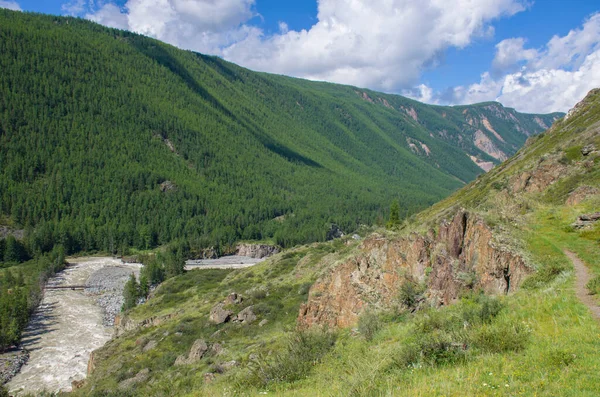 Montanha Rio Chuya Entre Montanhas Altai Rússia Paisagem — Fotografia de Stock