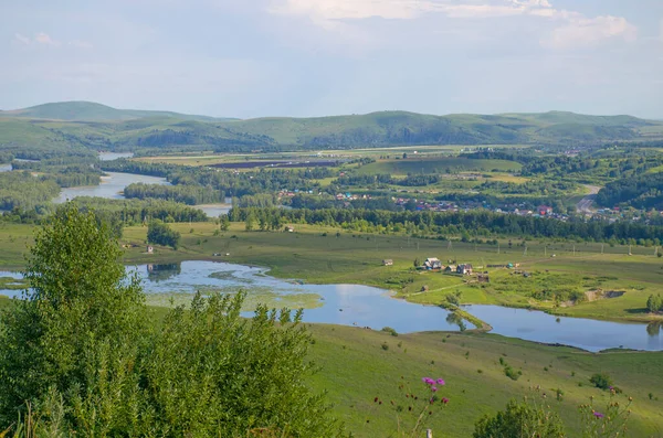 Modré Jezero Kolem Altai Hory Krásná Krajina Létě — Stock fotografie