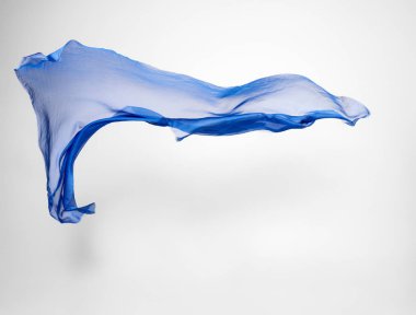 soyut mavi kumaş parçası uçan, yüksek hızlı stüdyo çekimi