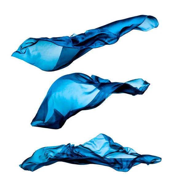 stock image abstract piece of blue fabric flying, high-speed studio shot