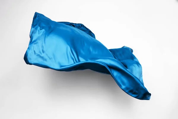 Abstract Piece Blue Fabric Flying High Speed Studio Shot — Stock Photo, Image