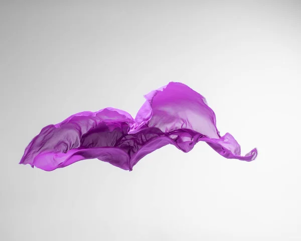 Peça Abstrata Tecido Roxo Voando Objeto Arte Elemento Design — Fotografia de Stock