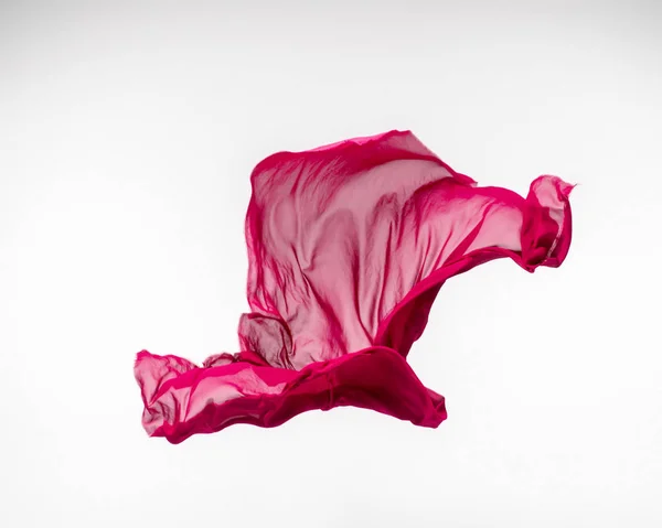 Abstract Piece Red Fabric Flying High Speed Studio Shot — Stock Photo, Image