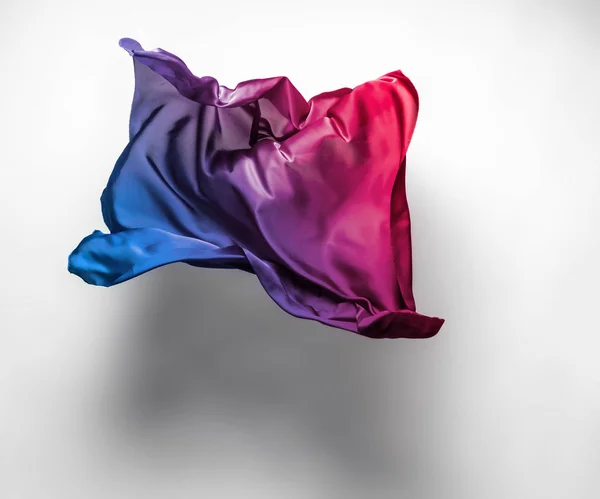 Morceaux Abstraits Tissu Multicolore Volant Prise Vue Studio Grande Vitesse — Photo
