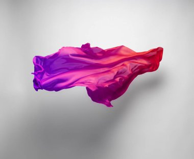 soyut uçan, yüksek hızlı stüdyo çekim çok renkli kumaş parçaları