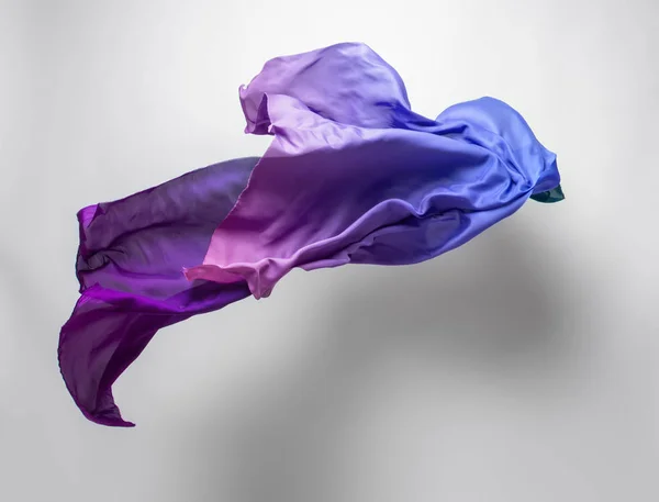Abstract Piece Multicolored Fabric Flying High Speed Studio Shot — Stock Photo, Image