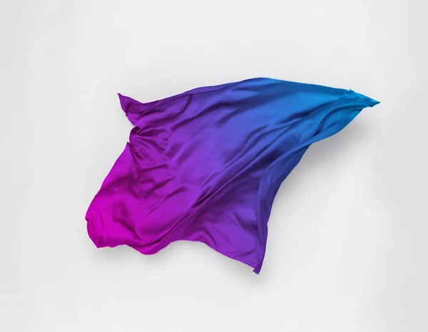 Pieza Abstracta Tela Multicolor Volando Plano Estudio Alta Velocidad — Foto de Stock