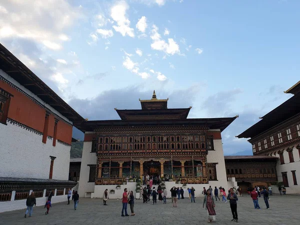 Der Tashichho Dzong Thimpu Ist Einer Der Größten Dzongs Befindet — Stockfoto