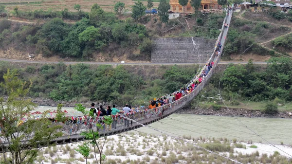 Suspension Bridge in Bhutan — Stock Photo, Image