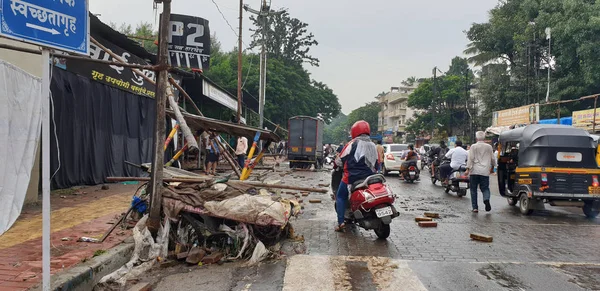 Pune, Indie-26 września 2019: chodniki i boczne karty drogowe — Zdjęcie stockowe