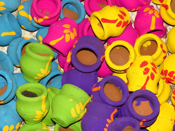 Pots Diwali colorés — Photo