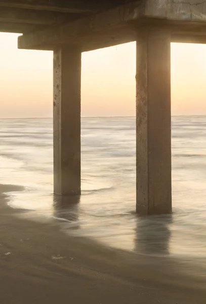 Bajo Muelle Amanecer Atardecer — Foto de Stock