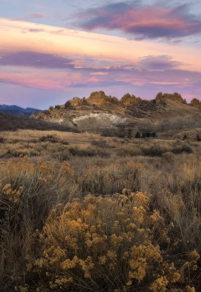 Sunrise Brilho Sobre Hogbacks Devils Backbone Localizado Loveland Colorado — Fotografia de Stock