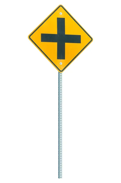 Isolated crossroad sign with clipping path — Stock Photo, Image