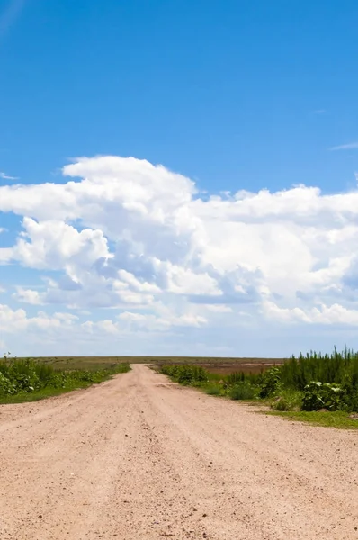 Tittar ner på en ensam grusväg. — Stockfoto